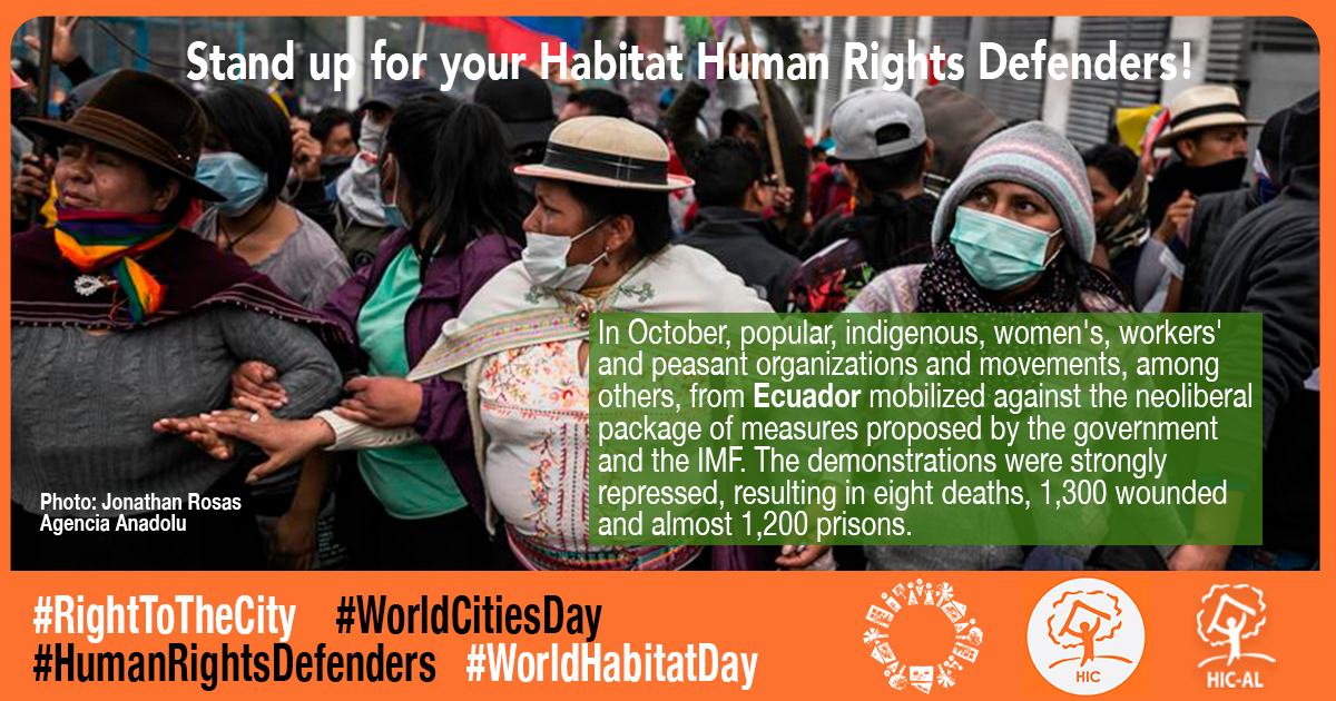 Stand up for our Human Rights Defenders this World Day for the Right to the  City - Right to the city